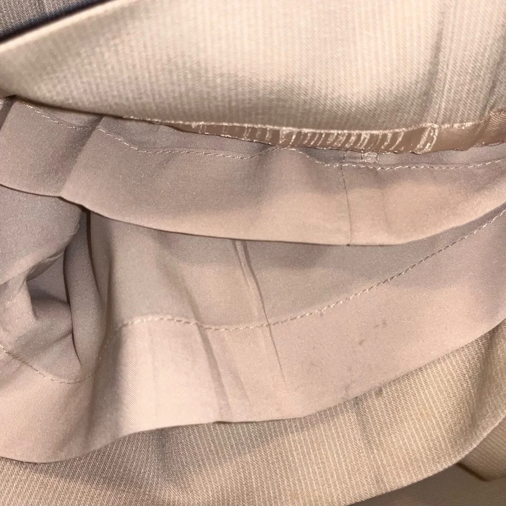 WHITE House Black Market Beige Legacy Pant Suit Ruffle Jacket - Picture 8 of 11